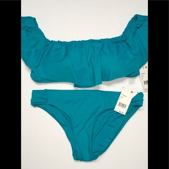 Ruffled Off The Shoulder Bandeau Bikini Set. NWT - Picture 5 of 7